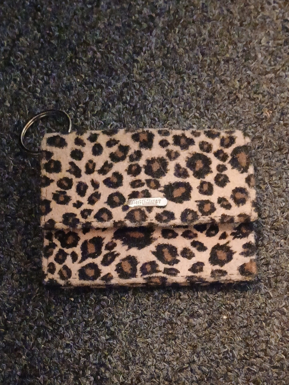 Nine West Leopard Print Key & Card Holder - Brown and Black